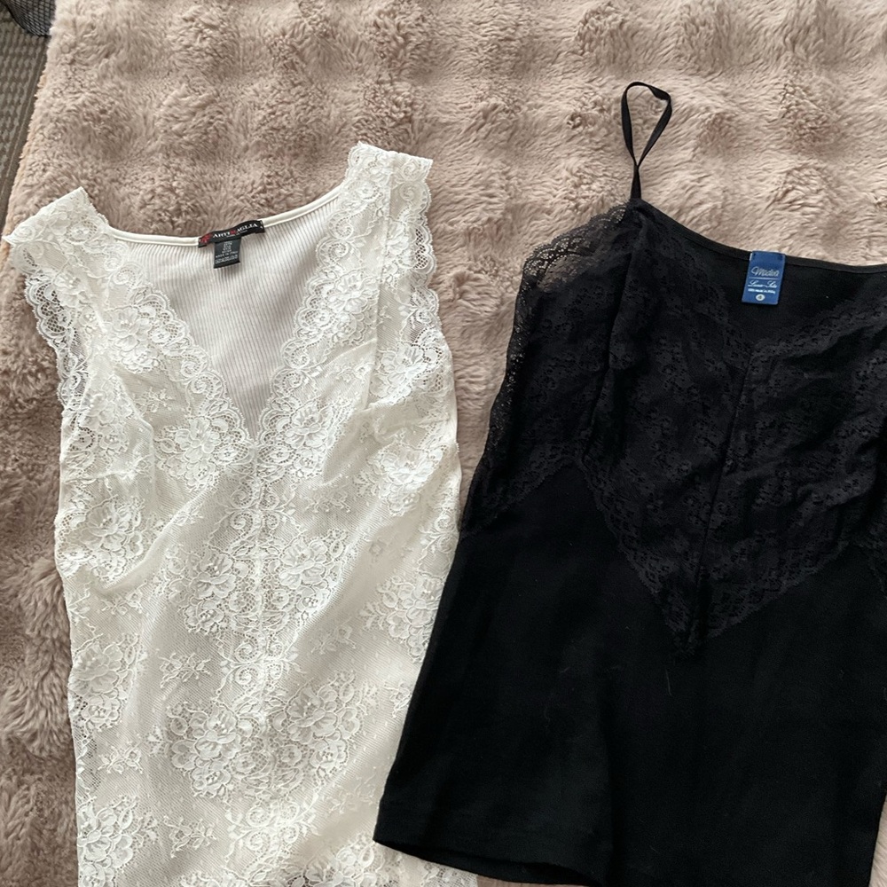 Elegant Lace Chemises in Black and White